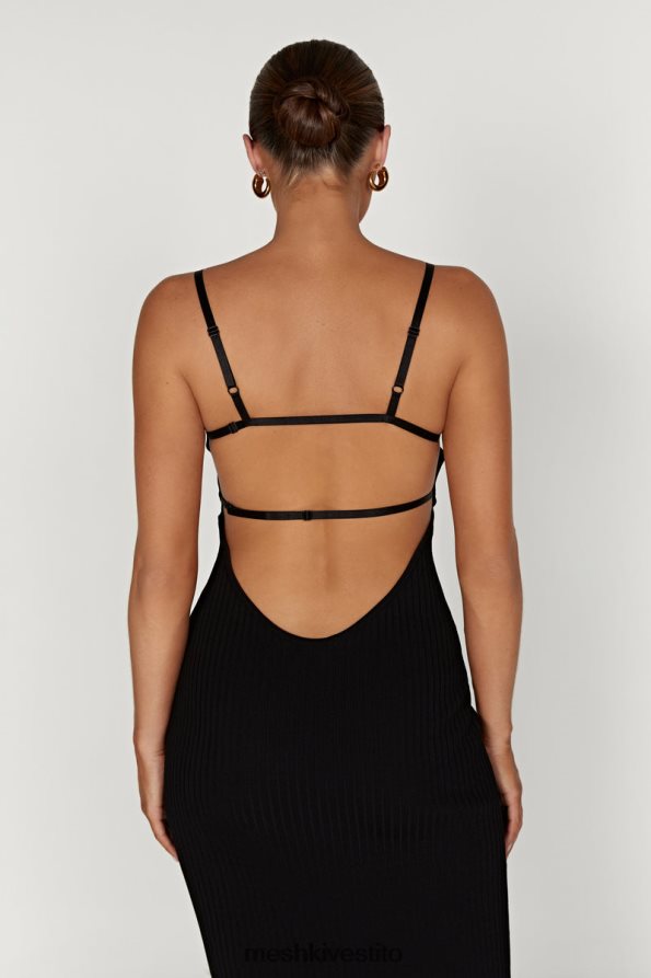 Meshki Abito midi in maglia senza schienale di Avalon vestiario nero 6L048P417