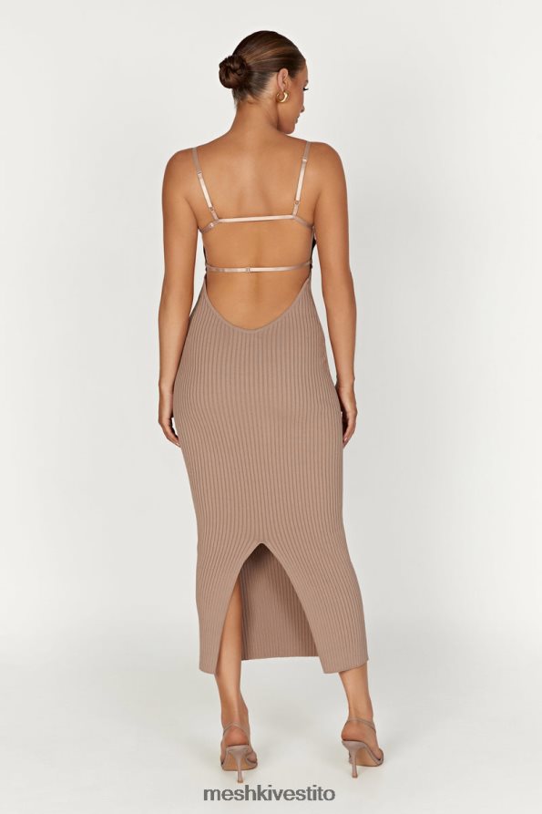 Meshki Abito midi in maglia senza schienale di Avalon vestiario tortora 6L048P350