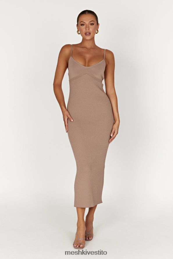 Meshki Abito midi in maglia senza schienale di Avalon vestiario tortora 6L048P350
