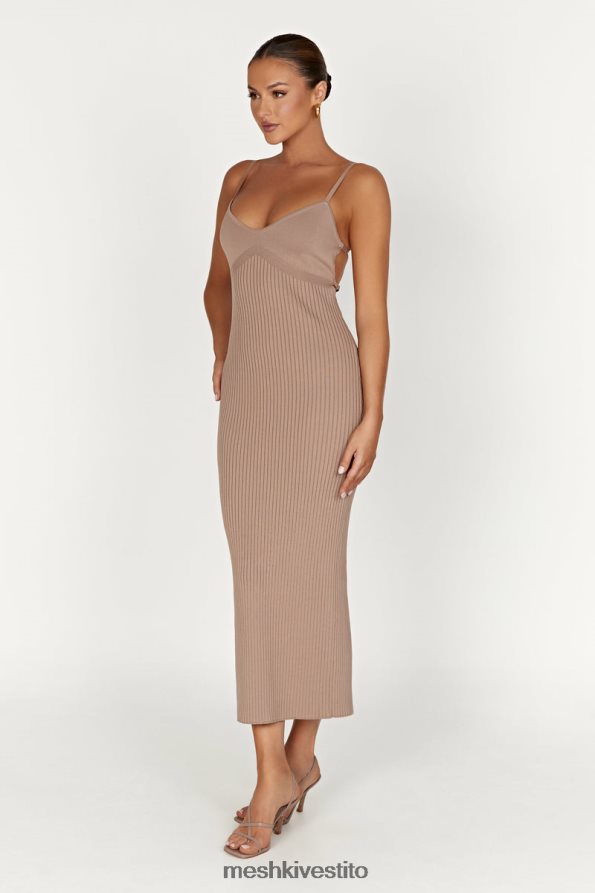Meshki Abito midi in maglia senza schienale di Avalon vestiario tortora 6L048P350