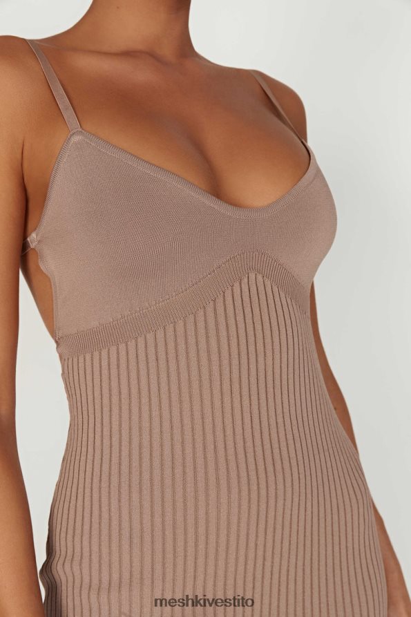 Meshki Abito midi in maglia senza schienale di Avalon vestiario tortora 6L048P350