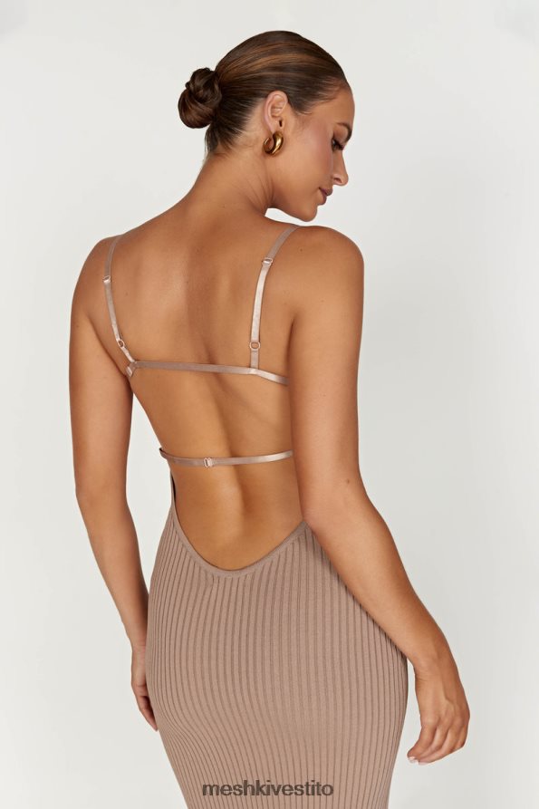 Meshki Abito midi in maglia senza schienale di Avalon vestiario tortora 6L048P350