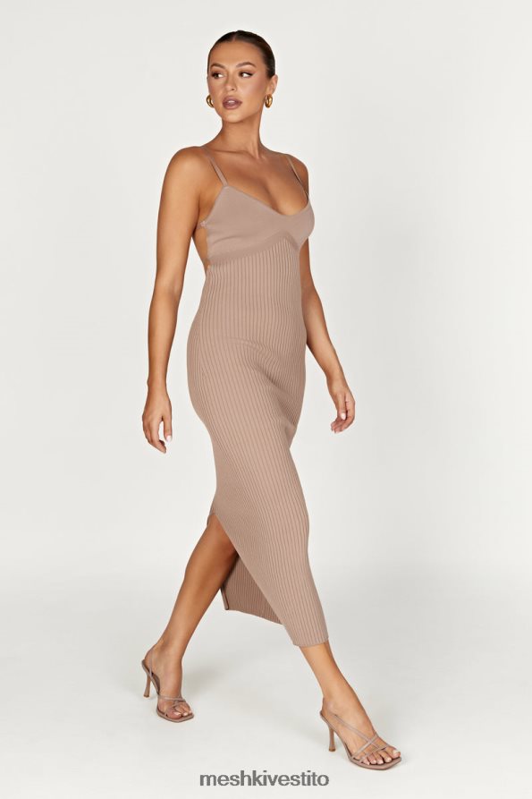 Meshki Abito midi in maglia senza schienale di Avalon vestiario tortora 6L048P350