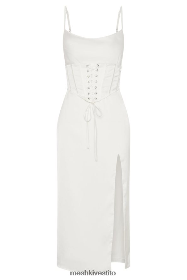 Meshki Abito midi lucy con cappuccio e corsetto vestiario bianco 6L048P517