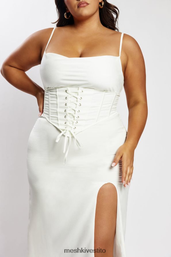 Meshki Abito midi lucy con cappuccio e corsetto vestiario bianco 6L048P517