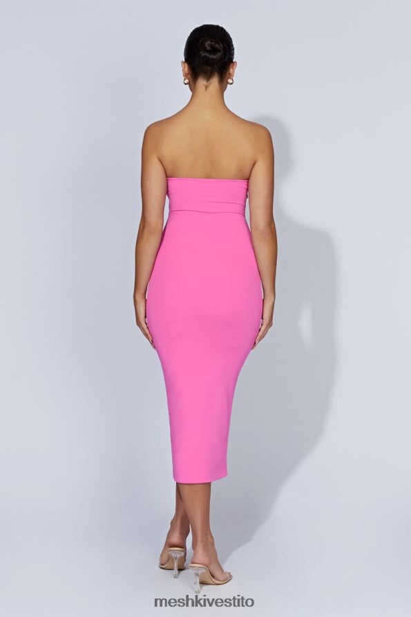 Meshki Abito midi senza spalline Cassidy vestiario rosa gomma da masticare 6L048P518