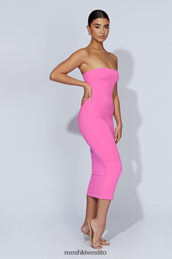 Meshki Abito midi senza spalline Cassidy vestiario rosa gomma da masticare 6L048P518