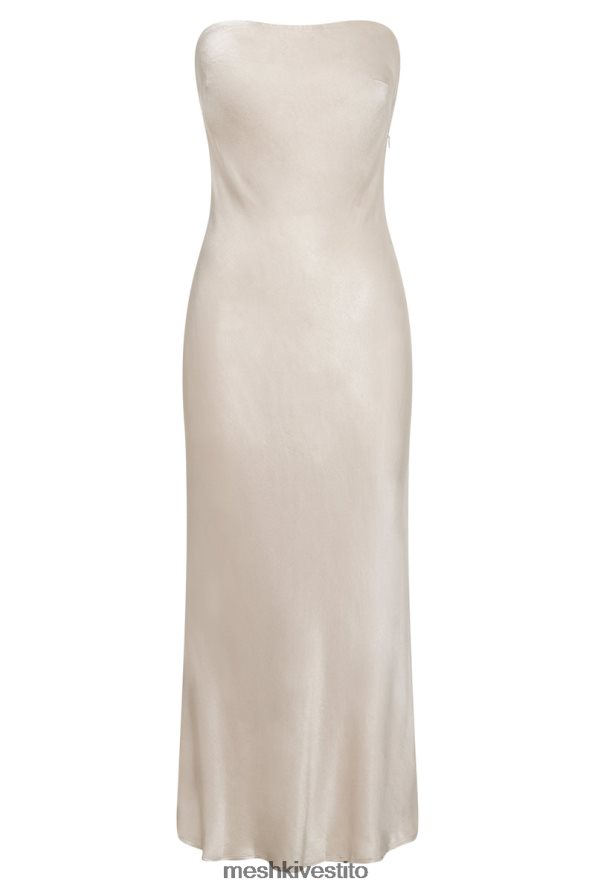 Meshki Abito midi senza spalline Mischa con dettagli in pizzo vestiario Champagne 6L048P31