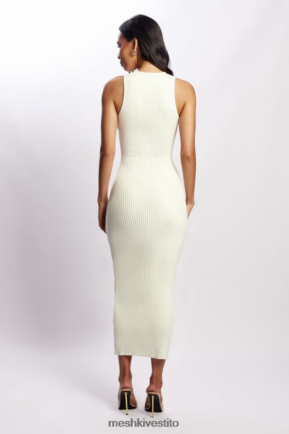 Meshki abito midi in maglia color terra di Siena vestiario bianco 6L048P418