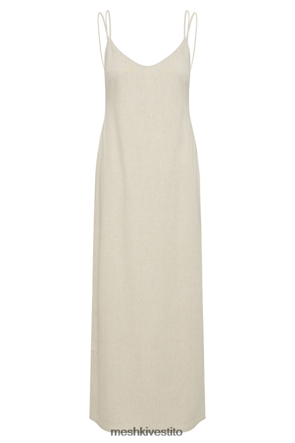 Meshki abito midi senza schienale in lino Leana vestiario naturale 6L048P345