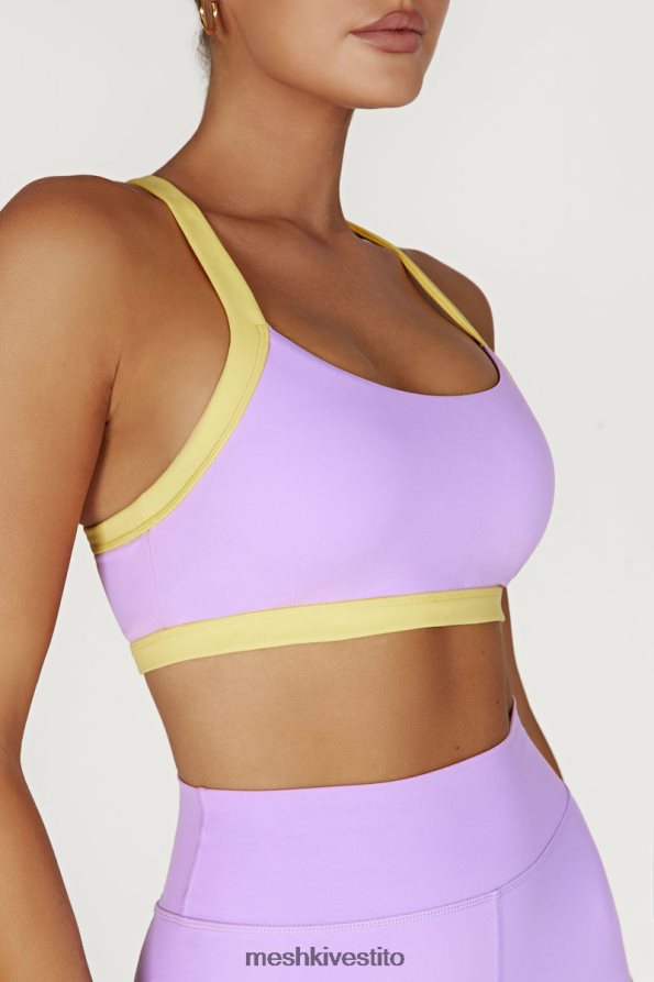 Meshki Reggiseno sportivo corto bicolore Becca vestiario lilla/giallo 6L048P1049