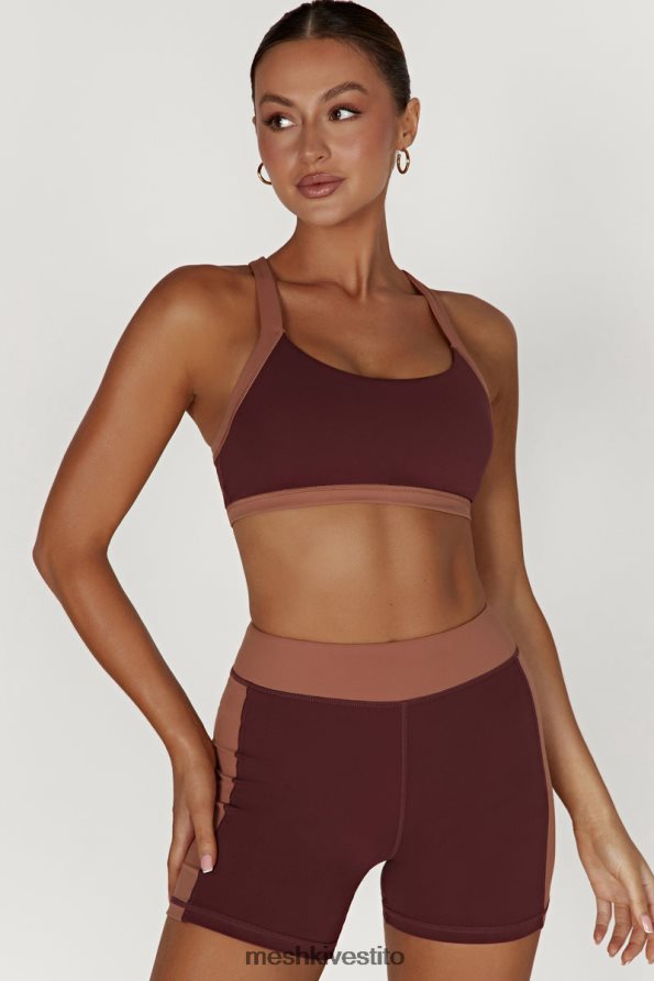 Meshki Reggiseno sportivo corto bicolore Becca vestiario mogano/marrone chiaro 6L048P1038