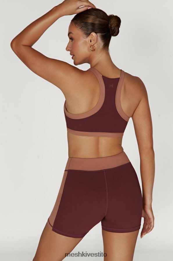 Meshki Reggiseno sportivo corto bicolore Becca vestiario mogano/marrone chiaro 6L048P1038