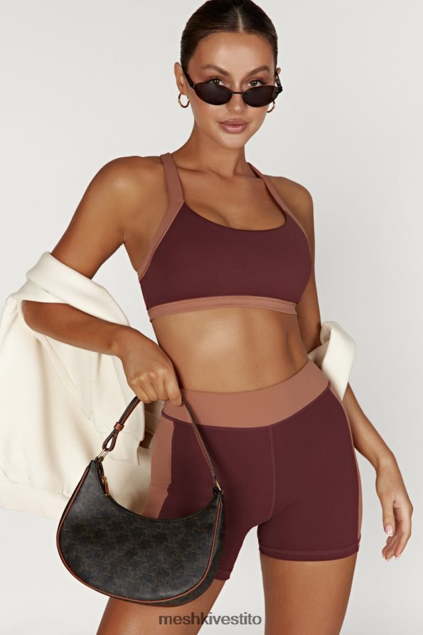 Meshki Reggiseno sportivo corto bicolore Becca vestiario mogano/marrone chiaro 6L048P1038