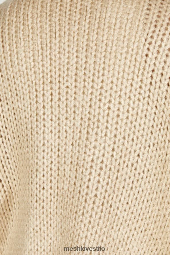 Meshki cardigan in maglia grossa irina vestiario tortora 6L048P1627
