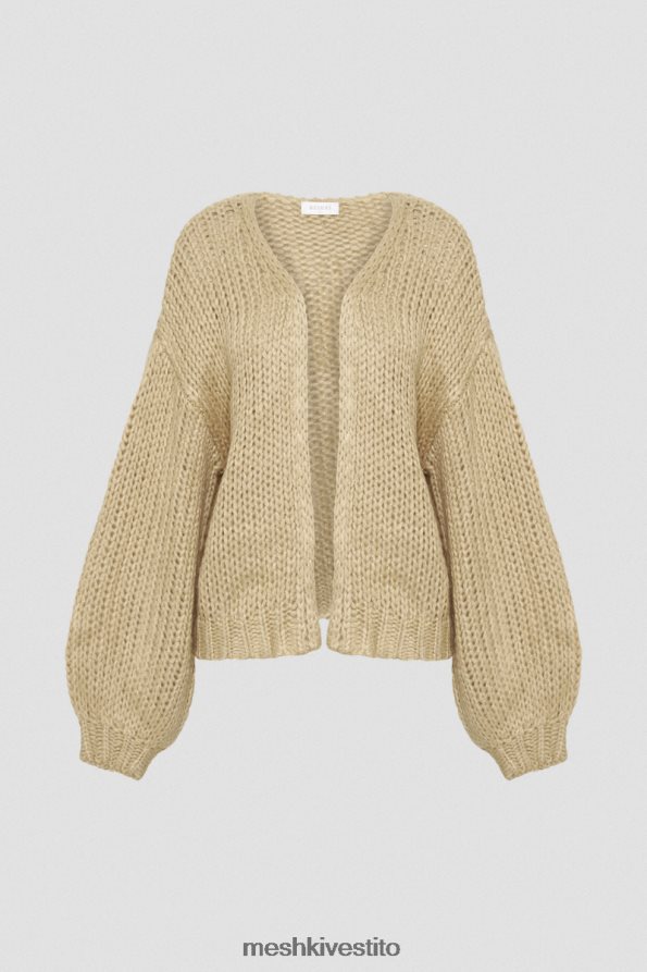 Meshki cardigan in maglia grossa irina vestiario tortora 6L048P1627