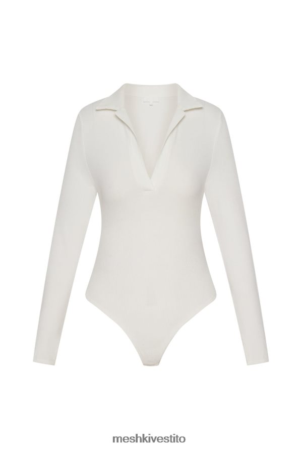 Meshki Body Belle con colletto a maniche lunghe vestiario bianco 6L048P950