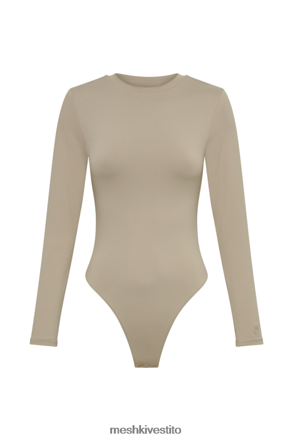 Meshki Body Delilah girocollo a maniche lunghe in nylon riciclato vestiario tortora 6L048P846
