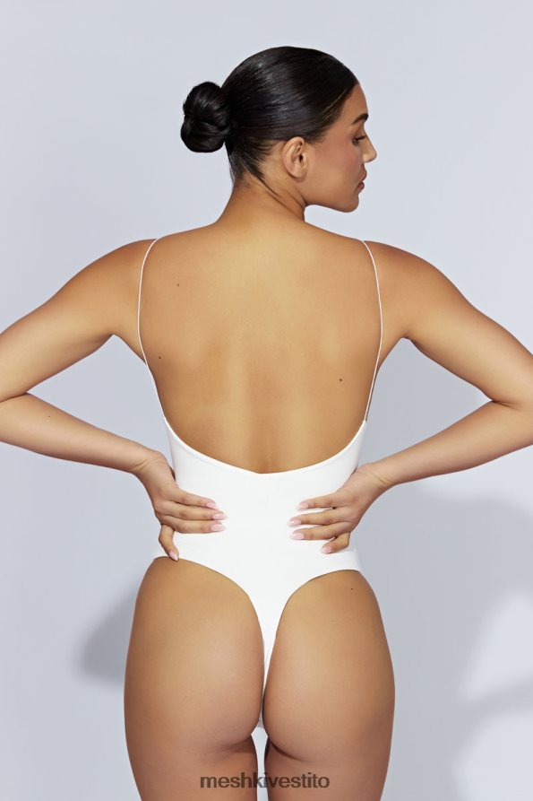 Meshki Body Valeria con spalline sottili e schiena scollata vestiario bianco 6L048P1086