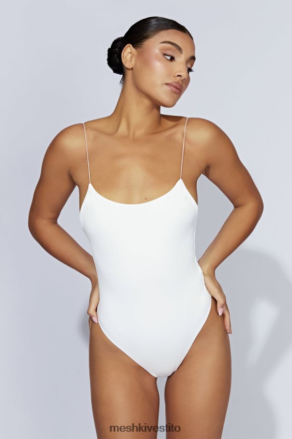 Meshki Body Valeria con spalline sottili e schiena scollata vestiario bianco 6L048P1086