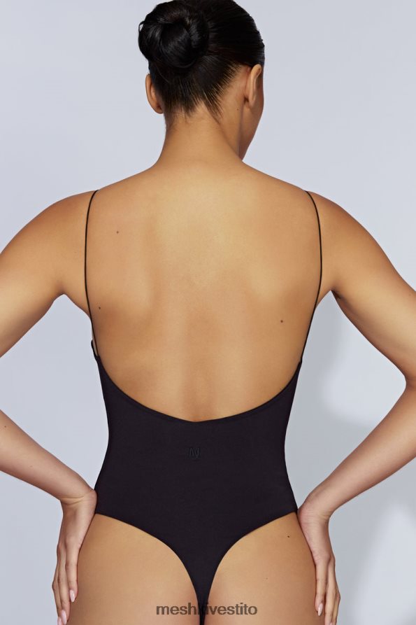 Meshki Body Valeria con spalline sottili e schiena scollata vestiario nero 6L048P887