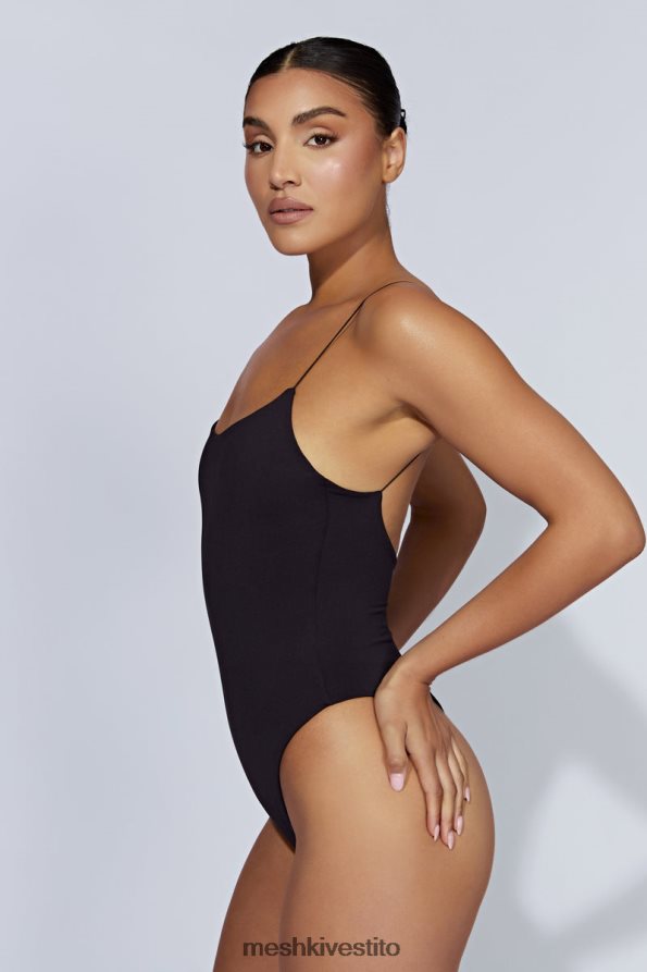 Meshki Body Valeria con spalline sottili e schiena scollata vestiario nero 6L048P887