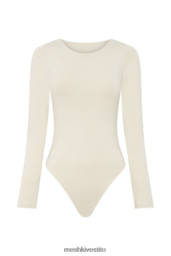 Meshki Body cheyenne a maniche lunghe con scollatura sul retro vestiario crema 6L048P1014