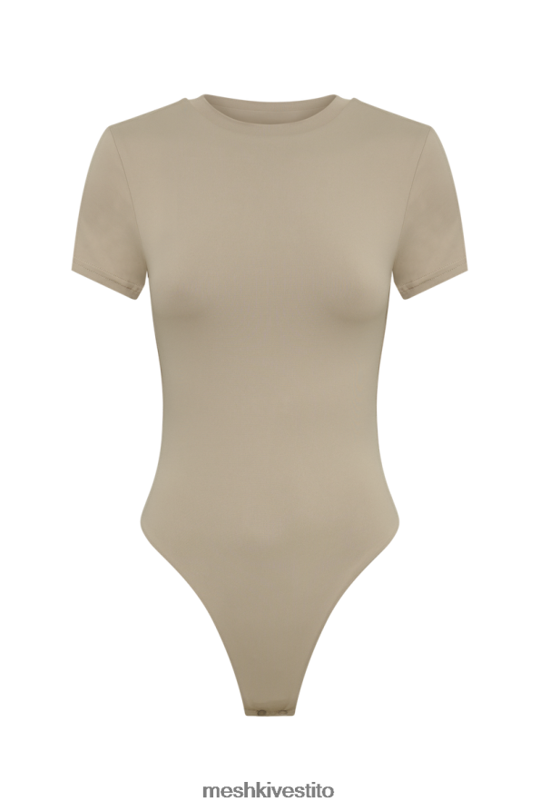 Meshki Body francesca girocollo a maniche corte in nylon riciclato vestiario tortora 6L048P837