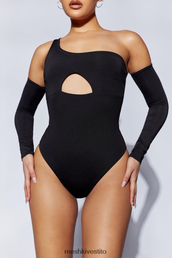 Meshki Body lexi con taglio monospalla vestiario nero 6L048P1111