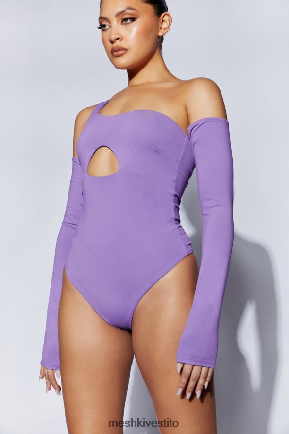 Meshki Body lexi con taglio monospalla vestiario viola 6L048P1093
