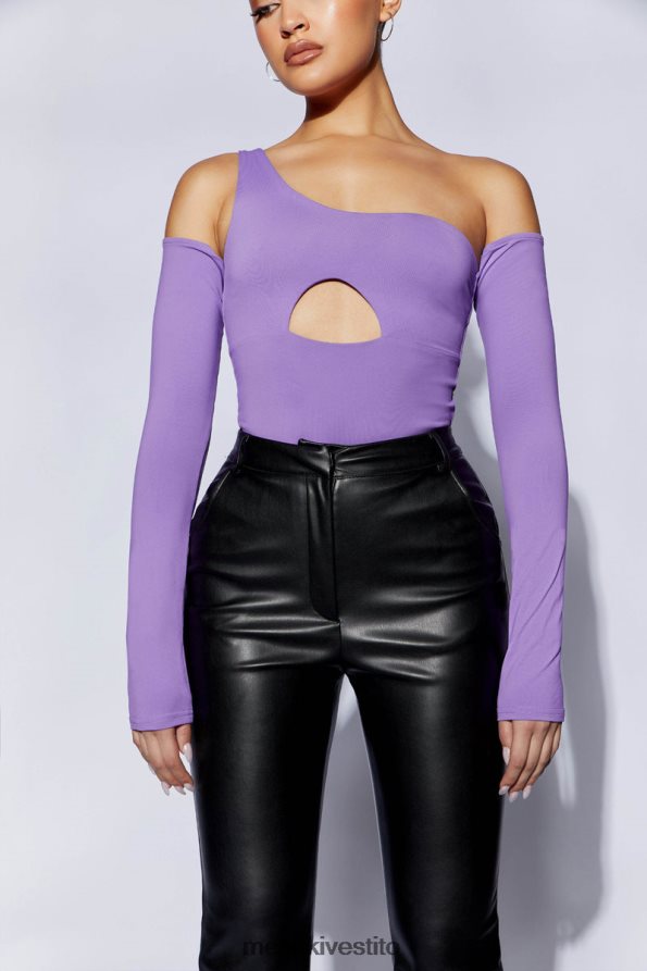 Meshki Body lexi con taglio monospalla vestiario viola 6L048P1093