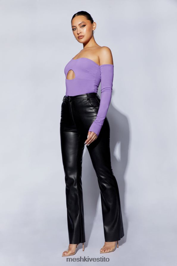 Meshki Body lexi con taglio monospalla vestiario viola 6L048P1093