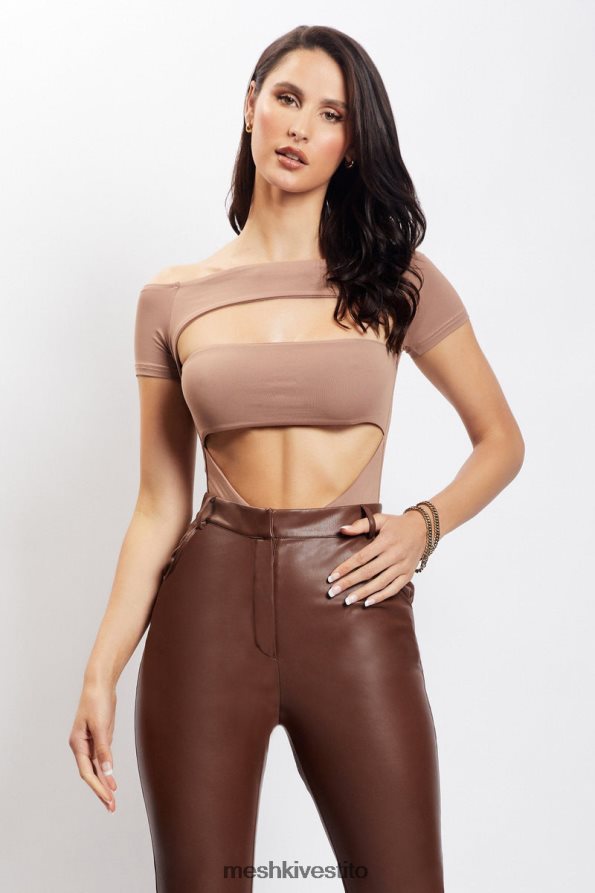Meshki body ritagliato di Breanna vestiario Marrone chiaro 6L048P1220