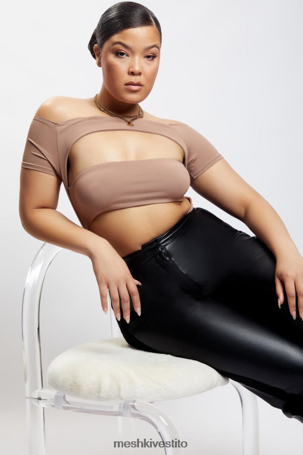 Meshki body ritagliato di Breanna vestiario Marrone chiaro 6L048P1220