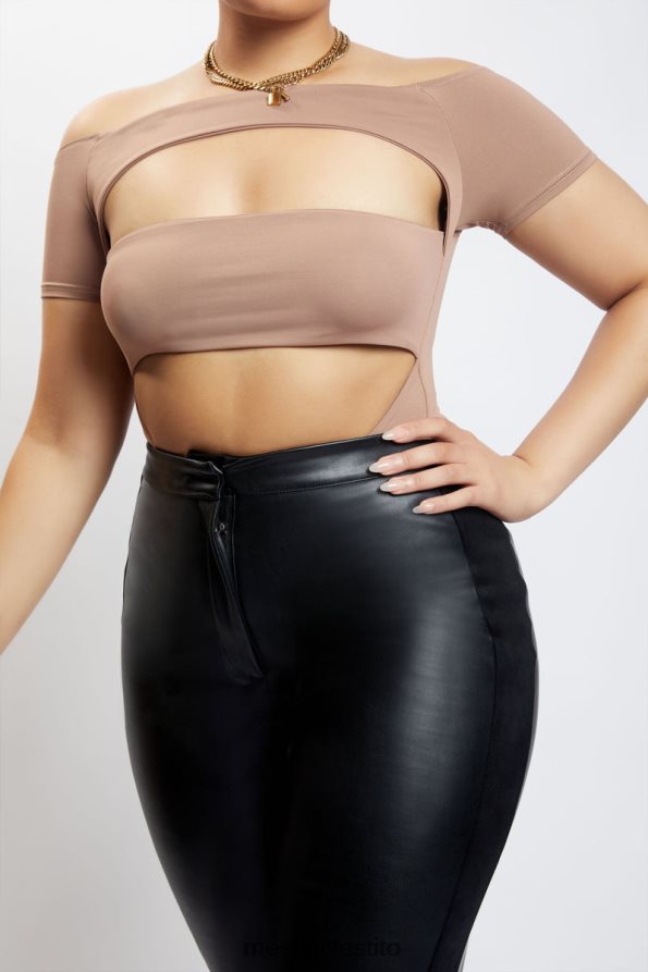 Meshki body ritagliato di Breanna vestiario Marrone chiaro 6L048P1220