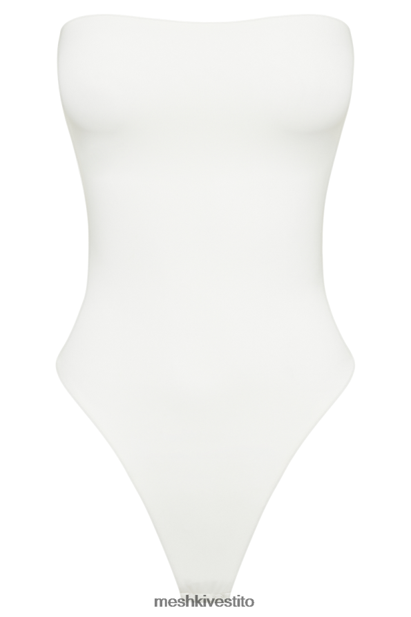 Meshki body senza spalline in nylon riciclato leighton vestiario bianco 6L048P778