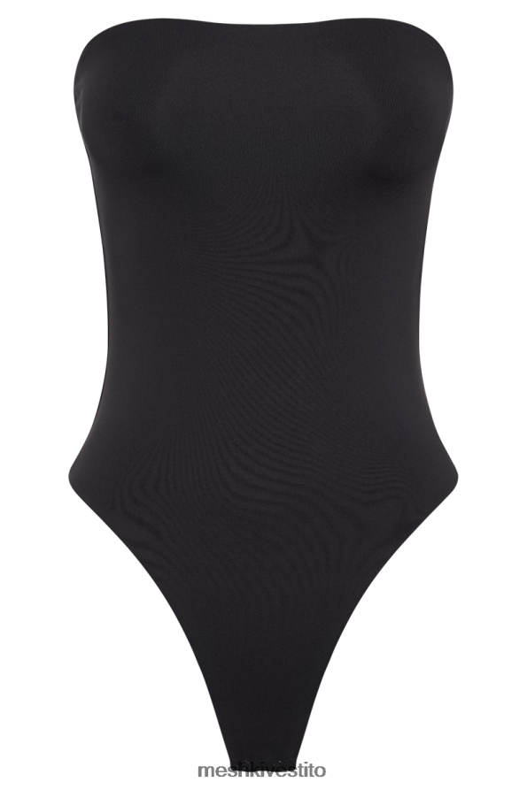 Meshki body senza spalline in nylon riciclato leighton vestiario nero 6L048P776