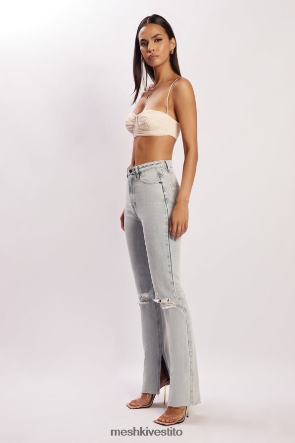 Meshki Bralette con coppe arricciate in rete Tessa vestiario crema 6L048P1207
