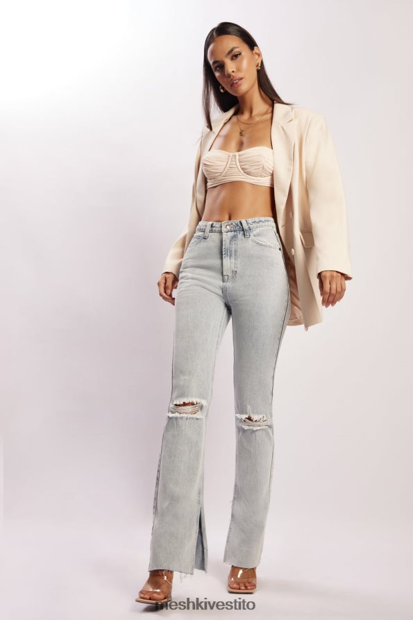 Meshki Bralette con coppe arricciate in rete Tessa vestiario crema 6L048P1207