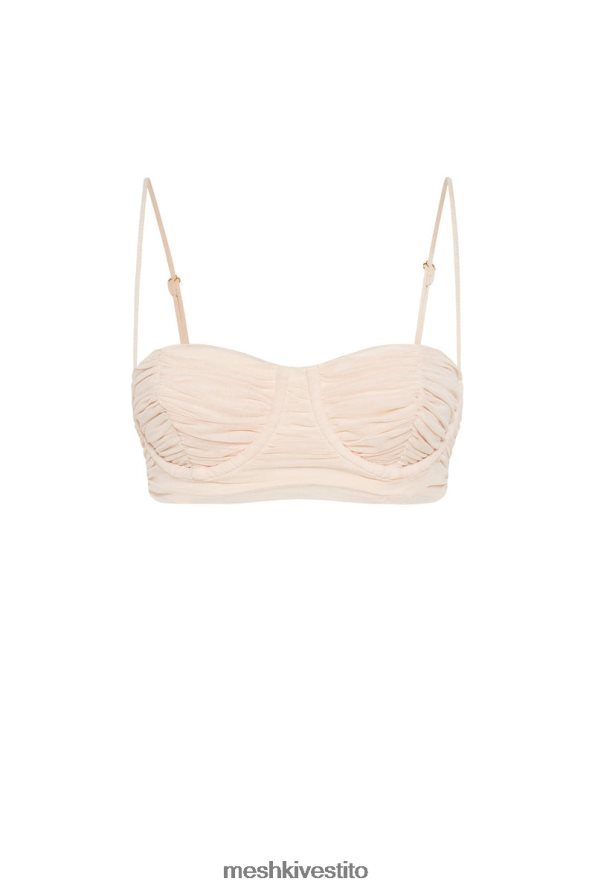 Meshki Bralette con coppe arricciate in rete Tessa vestiario crema 6L048P1207