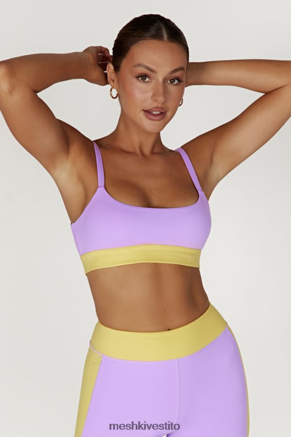 Meshki Bralette sportiva bicolore Nickie vestiario lilla/giallo 6L048P1059