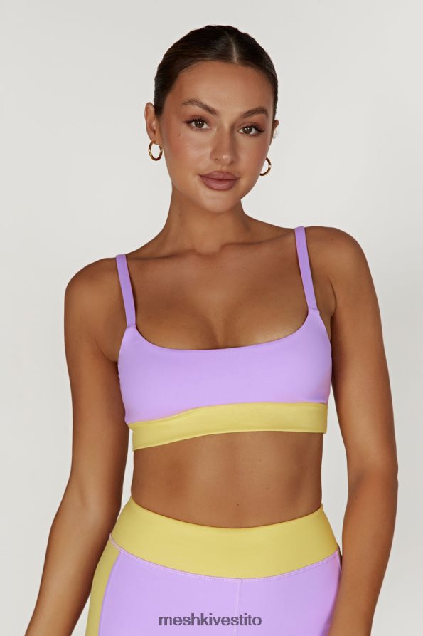 Meshki Bralette sportiva bicolore Nickie vestiario lilla/giallo 6L048P1059