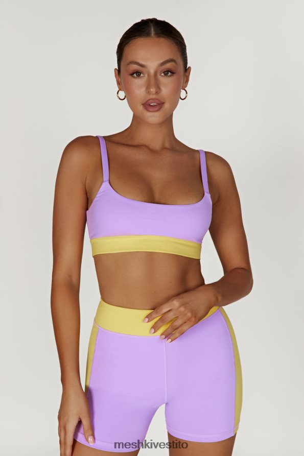 Meshki Bralette sportiva bicolore Nickie vestiario lilla/giallo 6L048P1059