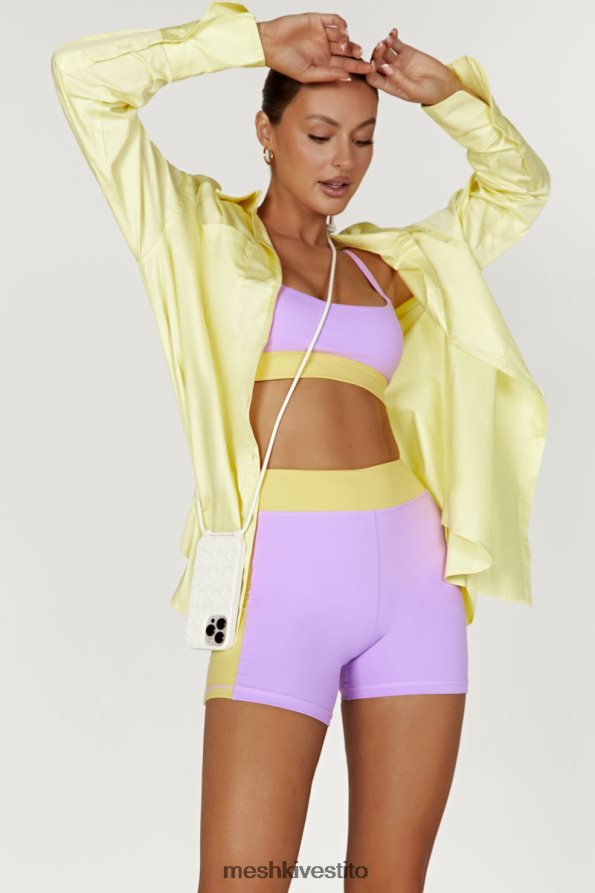 Meshki Bralette sportiva bicolore Nickie vestiario lilla/giallo 6L048P1059