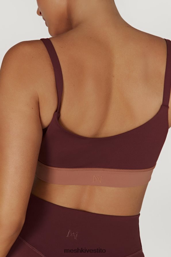 Meshki Bralette sportiva bicolore Nickie vestiario mogano/marrone chiaro 6L048P1064