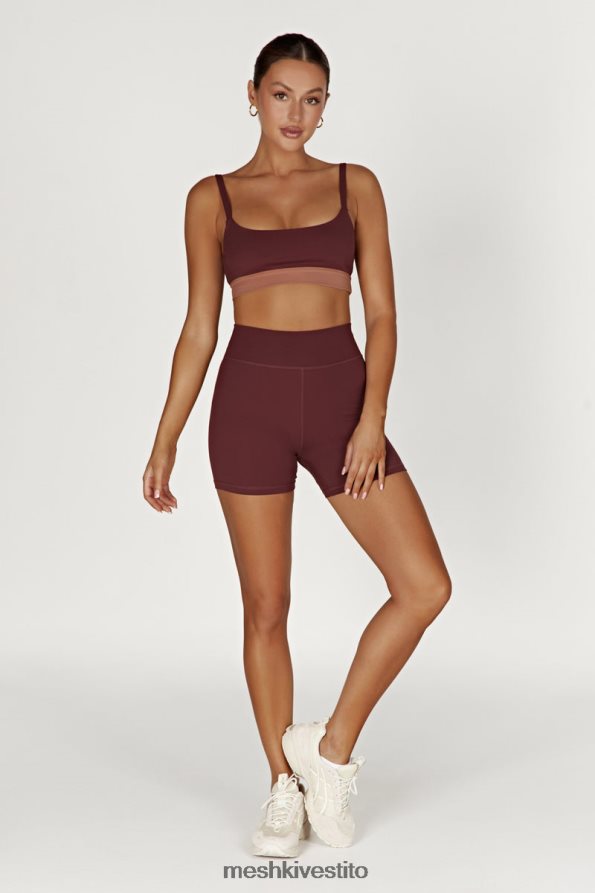 Meshki Bralette sportiva bicolore Nickie vestiario mogano/marrone chiaro 6L048P1064