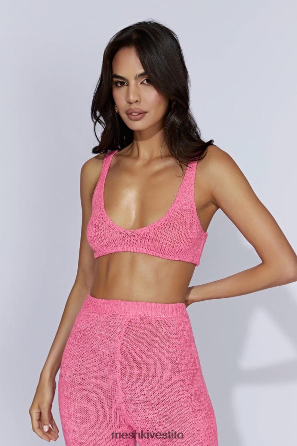 Meshki bralette in maglia Mary vestiario rosa gomma da masticare 6L048P1108