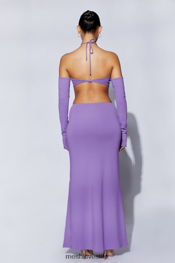 Meshki Abito Jules con maxi taglio a triangolo vestiario viola 6L048P712