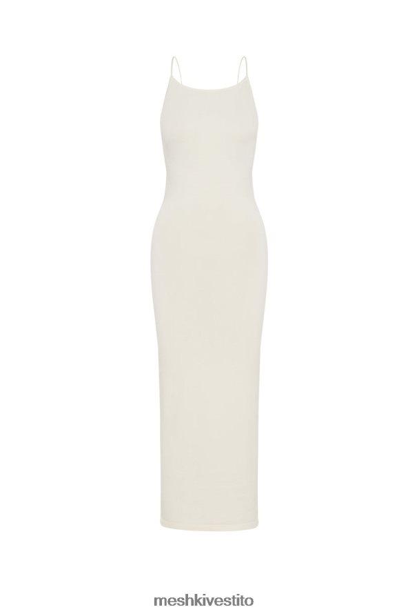 Meshki Abito Kelly con scollo quadrato incrociato sul retro vestiario bianco 6L048P469