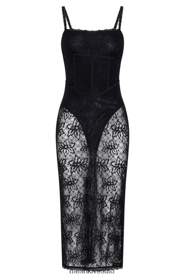 Meshki Abito con corsetto in pizzo Mathilde vestiario nero 6L048P514